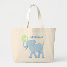 Bolsa Tote Bag Fralda Elefante Cinto de Circo Azul