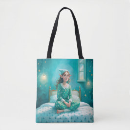 Bolsa Tote Bag impressão elf art girl blue