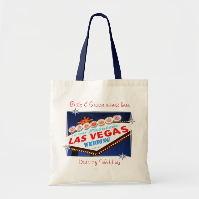 Bolsa Tote Bag Personalizada de Casamento de Las Vegas (Frente)
