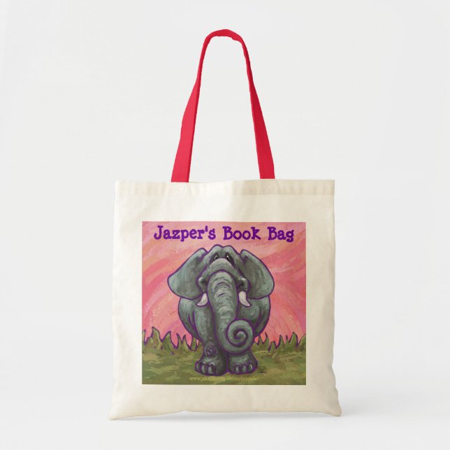 Bolsa Tote Bag Personalizada de Livros de Elefante Cortado (Frente)