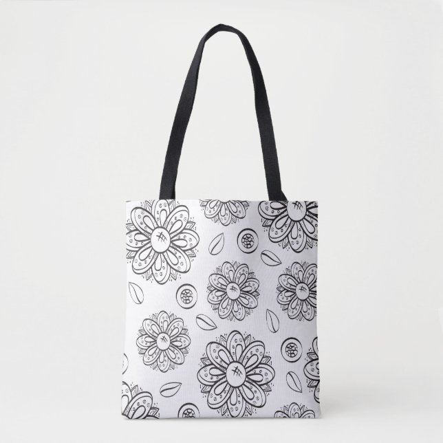 Bolsa Tote Bag preto e branco (Frente)