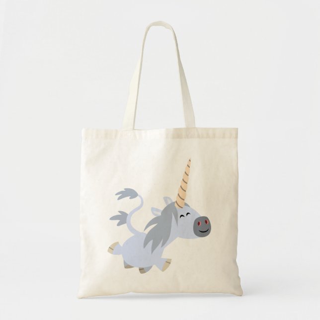 Bolsa Tote Bag Unicorn de Cartoon de Trote (Frente)