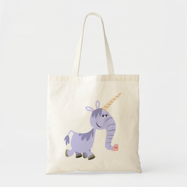 Bolsa Tote Bag Unicorn de Cartoon Incomum (Frente)