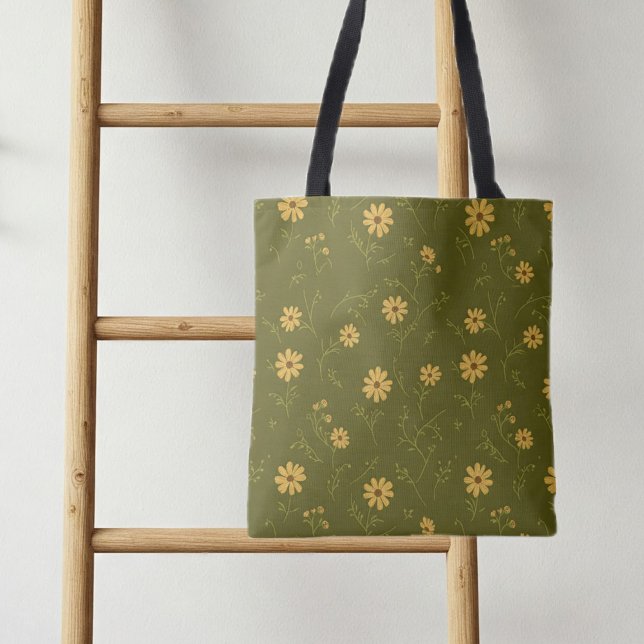 Bolsa Tote Bag with daisies, shopping bag with charming  (Criador carregado)