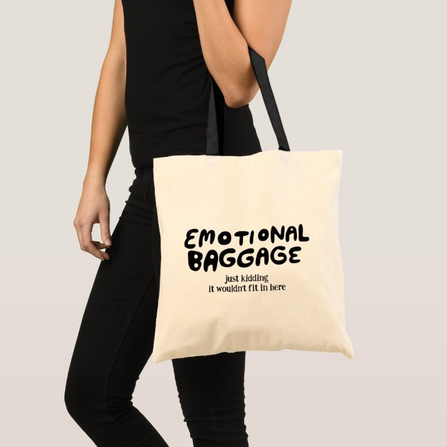 Bolsa Tote Bagagem Emocional Manchada Custa Engraçada (Frente (produto))