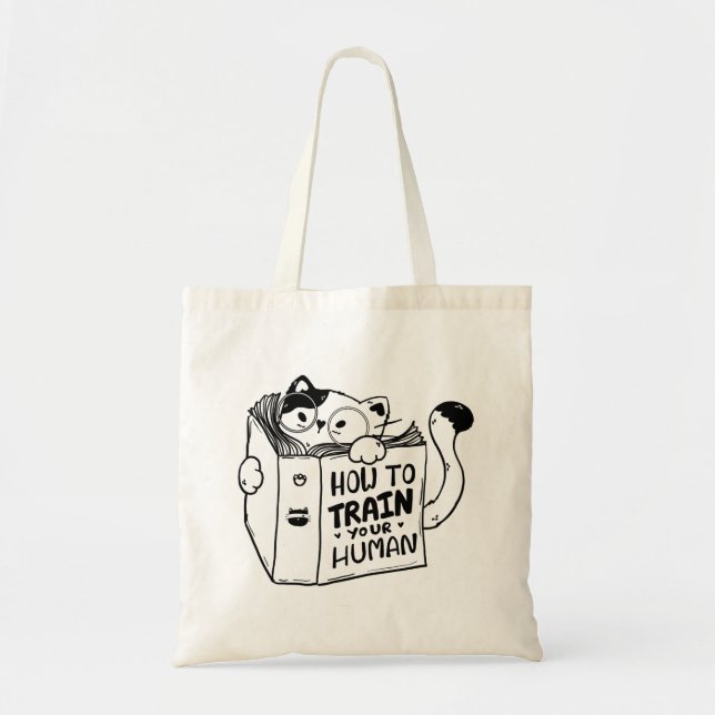 Bolsa Tote Bagas de Design de Leitura de Gato (Frente)