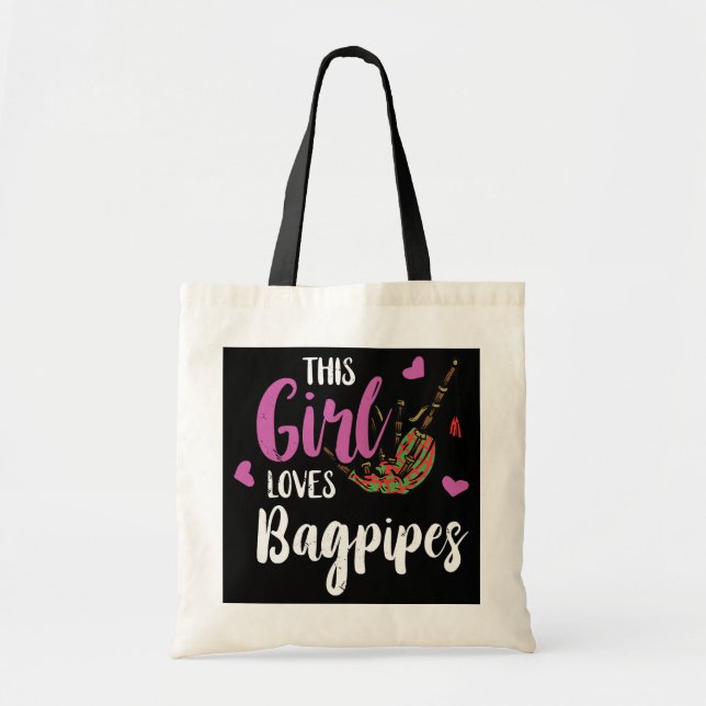Bolsa Tote Bagpipe This Girl ama Funny Bagpipe Scottish (Frente)