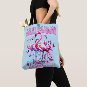 Bolsa Tote Bahamas Souvenir Presente: Grande Bahama Flamingo 