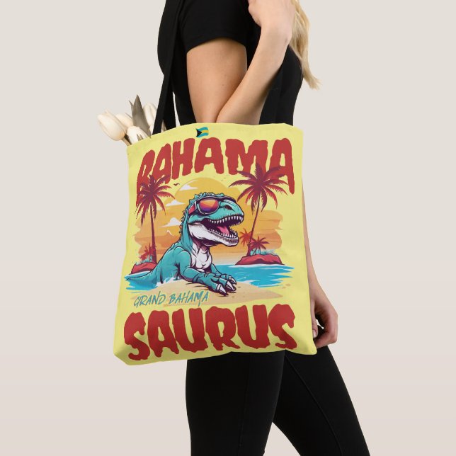 Bolsa Tote Bahamas Souvenir Presente: Grande Bahama Saurus T- (Close Up)