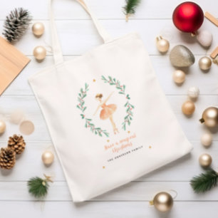 Bolsa Tote bailarina de aquarela, botânica e fofa, Natal