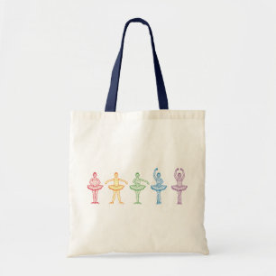 Bolsa Tote Bailarinas do arco-íris