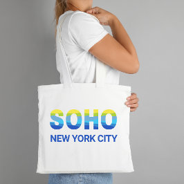Bolsa Tote Bairros de Nova Iorque de SOHO azuis e amarelas