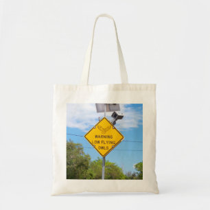 Bolsa Tote Baixa sacola de advertência do sinal das corujas