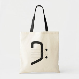 Bolsa Tote baixo de logotipo clave e guitarra