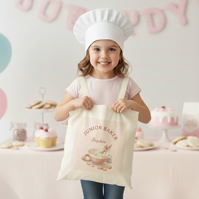 Bolsa Tote Baking Party Girls Birthday Elegant Bowl & Whisk (Criador carregado)