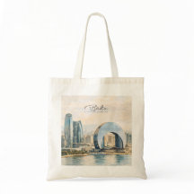 Baku Azerbaijão Capital Aquarela Presente de Viage