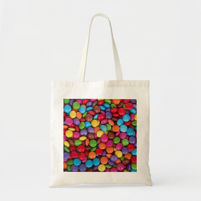 Bolsa Tote Balas de Botão Coloridas (Frente)