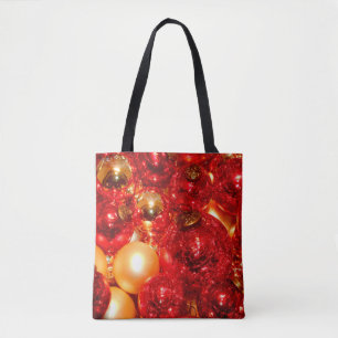 Bolsa Tote Balas de Decoração de Vidro Vermelho Natal