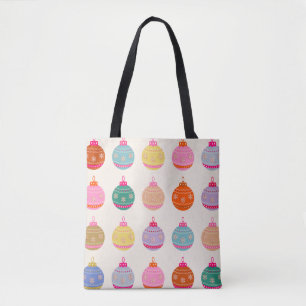 Bolsa Tote Balas de Natal Coloridas Retro
