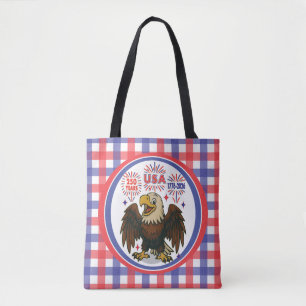Bolsa Tote Bald Eagle com Fireworks - EUA 250 Anos 1776-2026