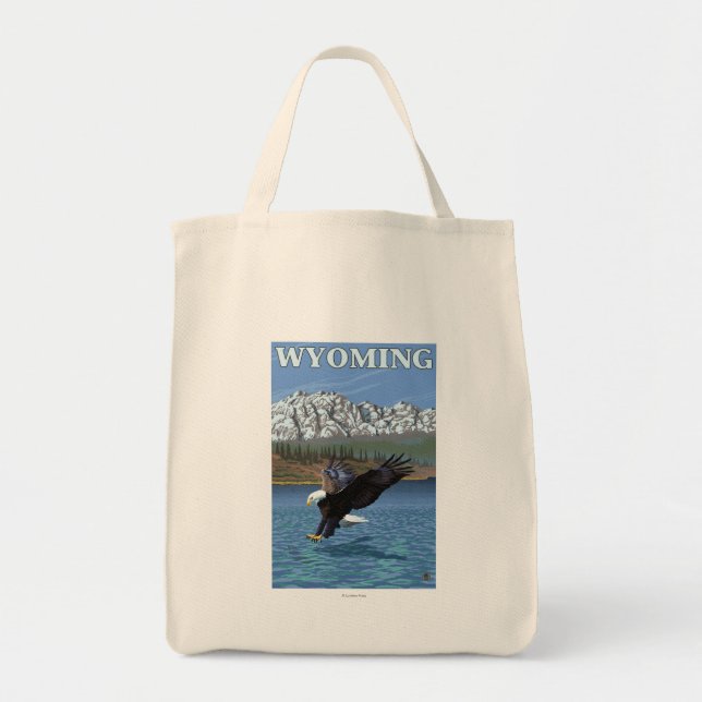Bolsa Tote Bald Eagle Diving - Wyoming (Frente)