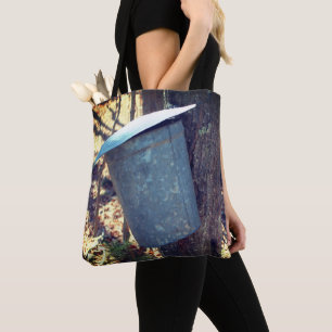 Bolsa Tote Balde Da Xarope De Açúcar Na Árvore  