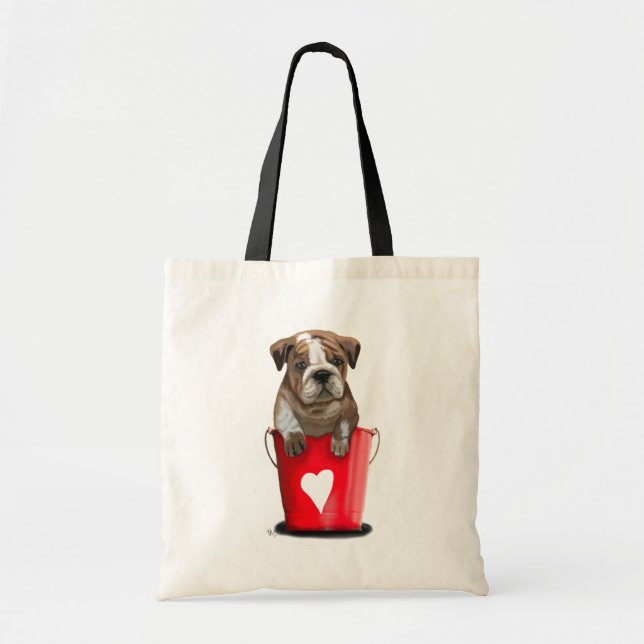 Bolsa Tote Balde De Cachorro Do Amor Vermelho (Frente)