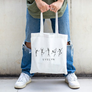 Bolsa Tote Balé Dancer de Esqueleto de Tendência de Nome Pers