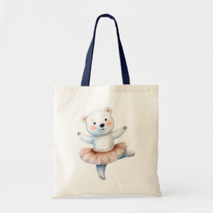 Bolsa Tote Balé de dança de bailarina de urso polar, bonito