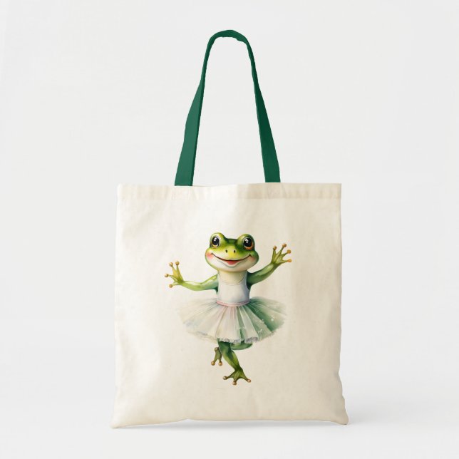 Bolsa Tote Balé de dança de sapo bonito. (Frente)