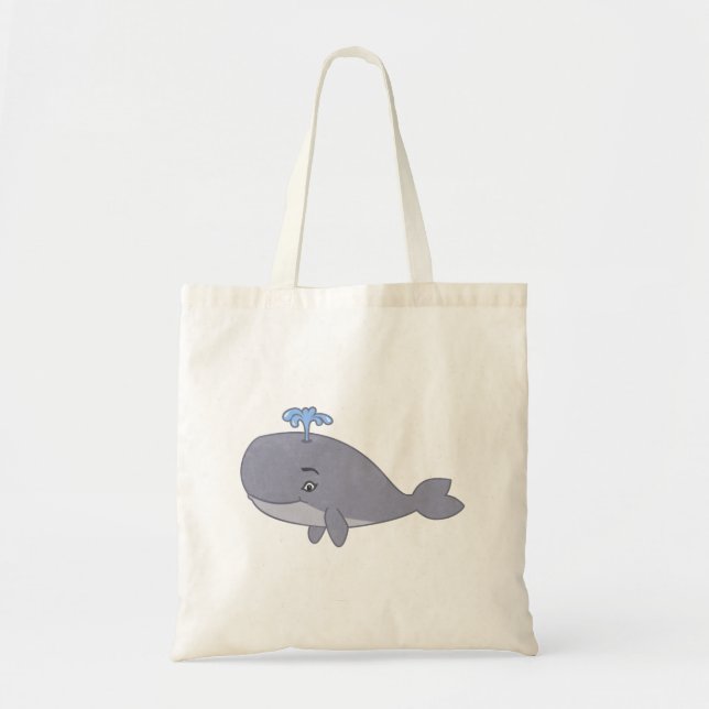 Bolsa Tote Baleia bonito dos desenhos animados (Frente)