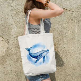 Bolsa Tote Baleia Celestial de Aquarela