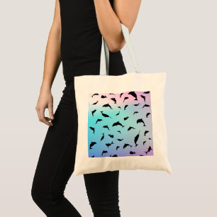 Bolsa Tote baleia de tubarão-sombra no oceano degradado