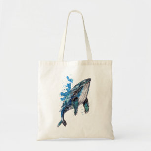 Bolsa Tote Baleia-jubarte azul