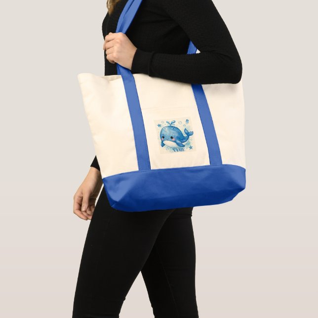 BOLSA TOTE BALEIA KAWAII FOFINHA (Frente (produto))