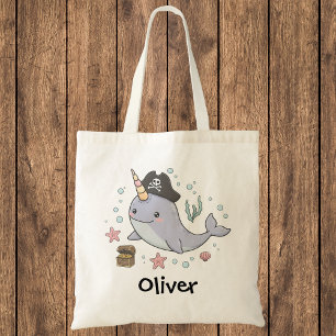 Bolsa Tote Baleia Narval Pirata Fofa