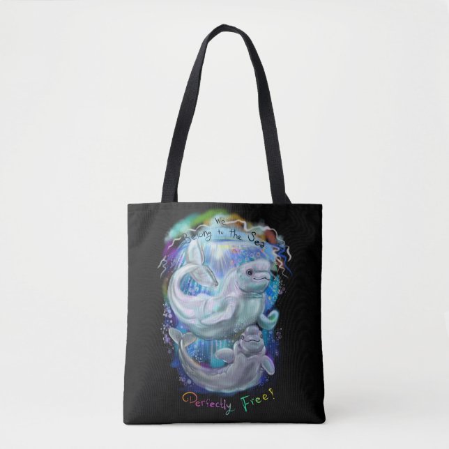Bolsa Tote Baleias Beluga (Frente)