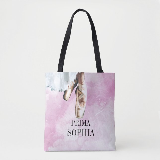 Bolsa Tote Balés - Slippers Personal Prima Ponteiro Rosa (Frente)