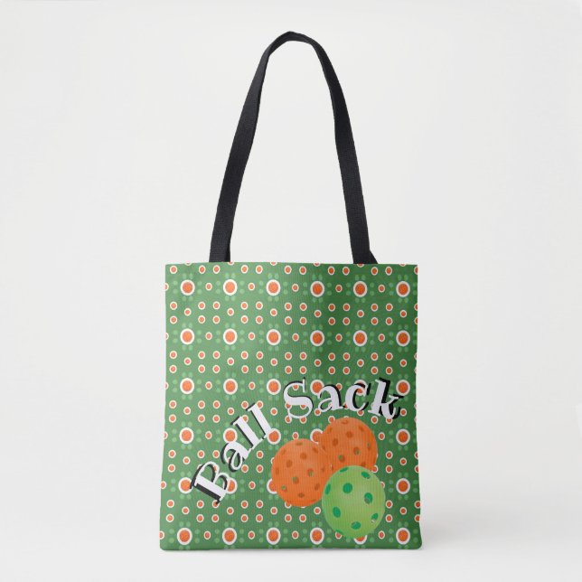 Bolsa Tote Ball Sack for Picklebolas - Verde e Laranja (Frente)