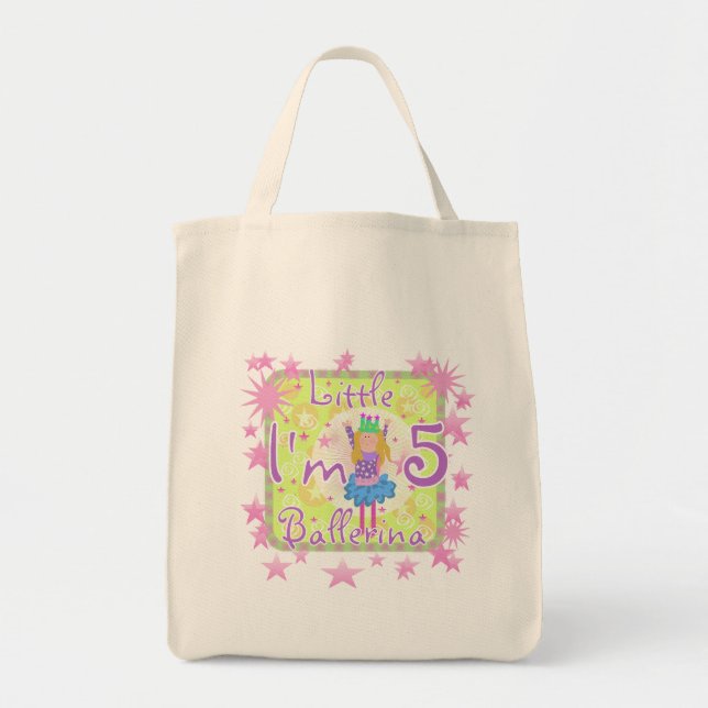 Bolsa Tote Ballerina 5 camisetas de aniversário e presentes (Frente)