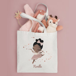 Bolsa Tote Ballerina Afro-Americana com Arco, Rosa Dourada