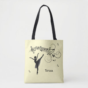 Bolsa Tote Ballerina Dançando com Música Amarelo Pessoal