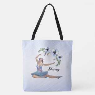 Bolsa Tote Ballerina em Nome Pessoal Azul