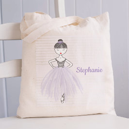 Bolsa Tote Ballerina em Purple Tutu Personalizada
