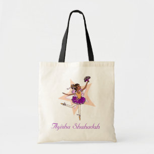 Bolsa Tote Ballerina girl "name" dark hair ballet bag