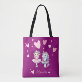 Bolsa Tote Ballerina Roxo Cujo Unicórnio