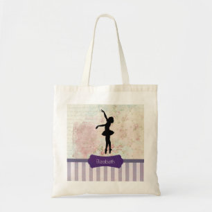 Bolsa Tote Ballerina Silhouette no Elegante Padrão Vintage