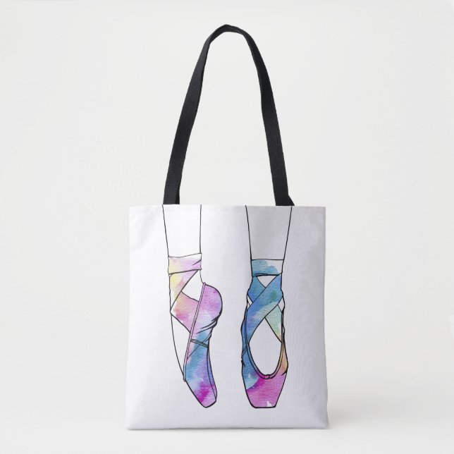 Bolsa Tote Ballerina Watercolor Balé (Frente)