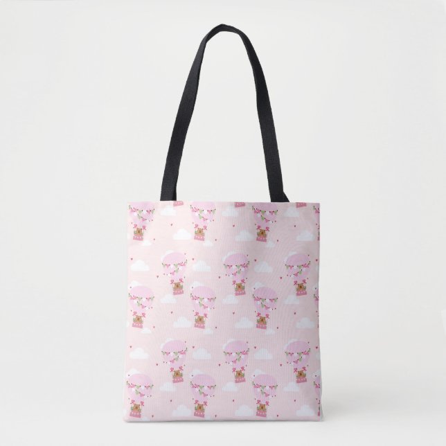 Bolsa Tote Baloão de Ar Quente de Capivara Fofa (Frente)