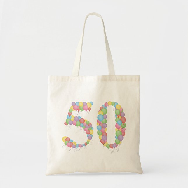 Bolsa Tote Balões de Gift Bag do aniversário de 50 anos (Frente)